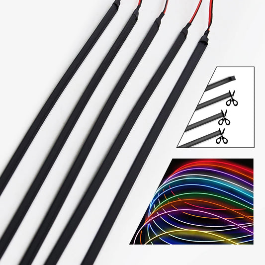 110cm Flexible Car Interior LED Ambient Light Strip – Cuttable EL Wire Trim