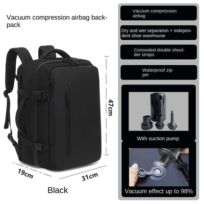 Vacuum Compression Travel Backpack with Air Pump – Expandable Carry-On
