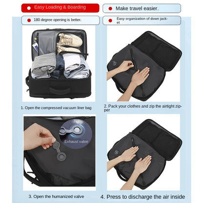 Vacuum Compression Travel Backpack with Air Pump – Expandable Carry-On