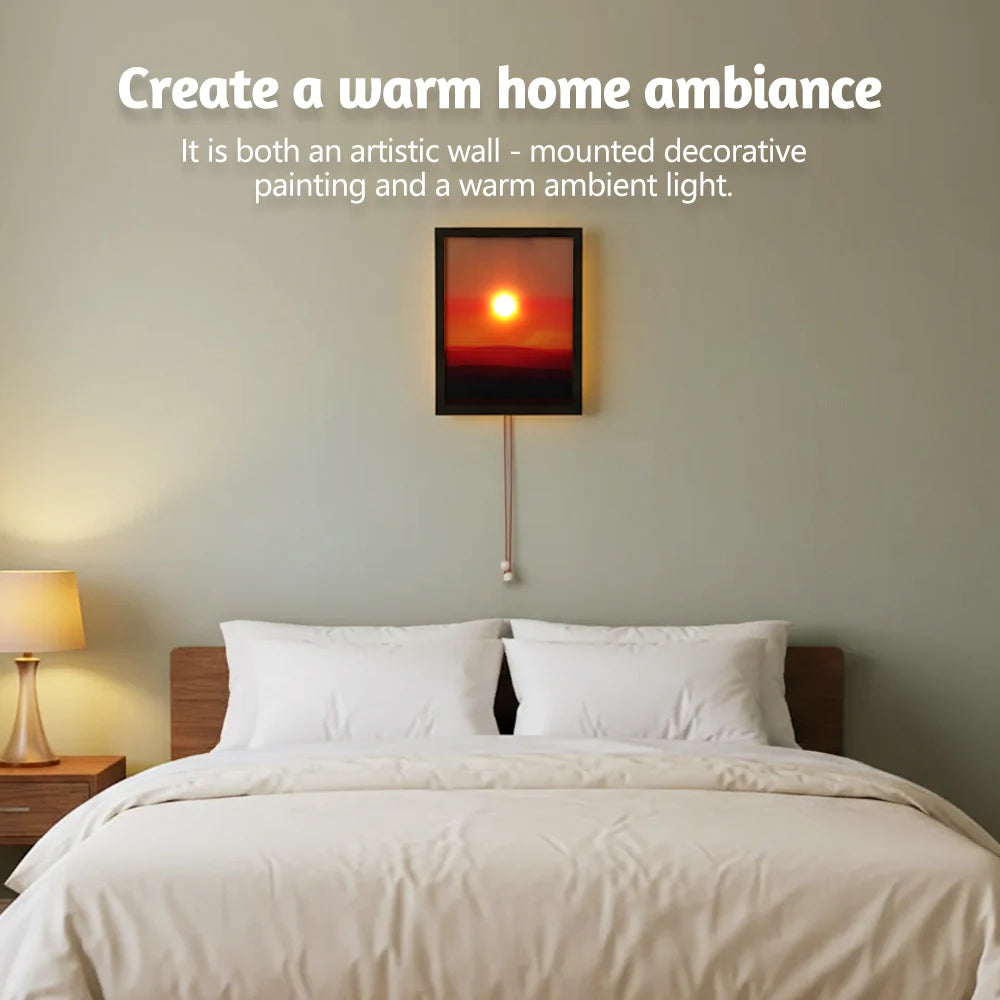Kinetic Sunrise Sunset Wall Light – Adjustable Ambient Night Lamp for Bedroom & Living Room