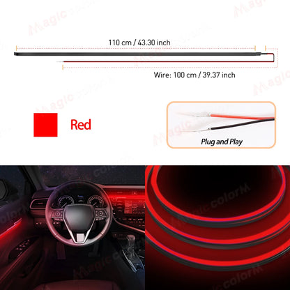 110cm Flexible Car Interior LED Ambient Light Strip – Cuttable EL Wire Trim