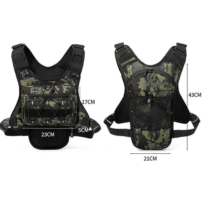 Tactical Chest Rig Backpack – Reflective Hydration Vest for Running, Cycling & Hiking