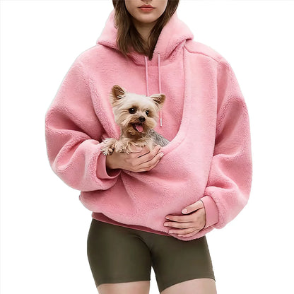 Pet Carrier Hoodie with Kangaroo Pouch – Cosy Dog & Cat Sweatshirt