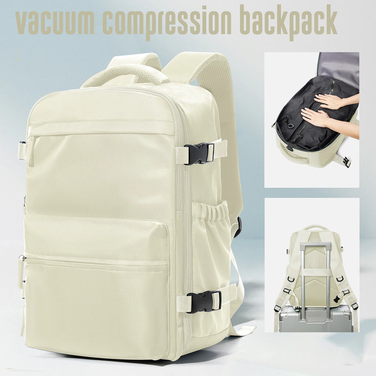 Vacuum Compression Travel Backpack with Air Pump – Expandable Carry-On Bag
