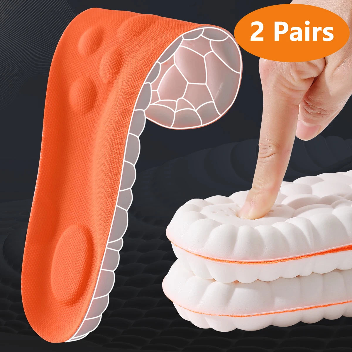Latex Sport Insoles with Arch Support – Shock Absorbing Cushioned Shoe Inserts