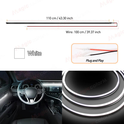 110cm Flexible Car Interior LED Ambient Light Strip – Cuttable EL Wire Trim