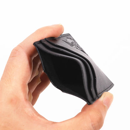Batman-Inspired Slim Leather ID Wallet – Superhero Card Holder for Men