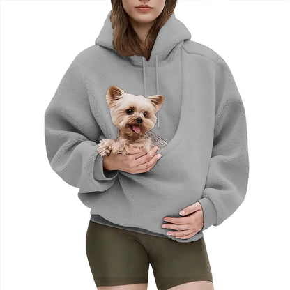 Pet Carrier Hoodie with Kangaroo Pouch – Cosy Dog & Cat Sweatshirt