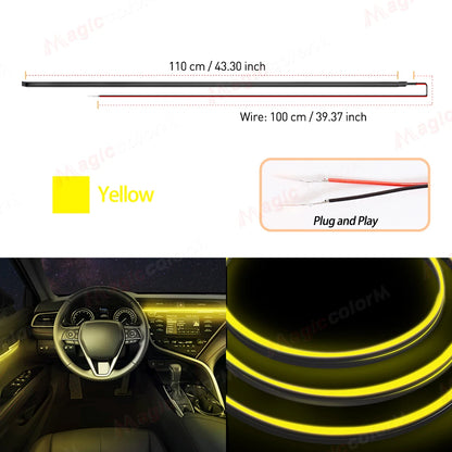 110cm Flexible Car Interior LED Ambient Light Strip – Cuttable EL Wire Trim