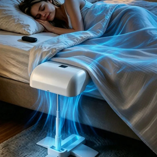 5-Speed Under-Blanket Cooling Fan with Remote – Portable Bed Air Circulator