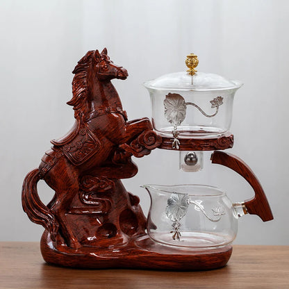 Automatic Magnetic Glass Teapot Set – Horse Design Kung Fu Tea Infuser