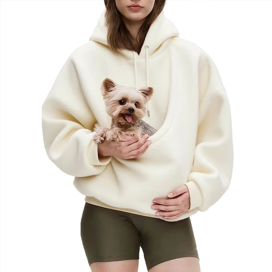 Pet Carrier Hoodie with Kangaroo Pouch – Cosy Dog & Cat Sweatshirt