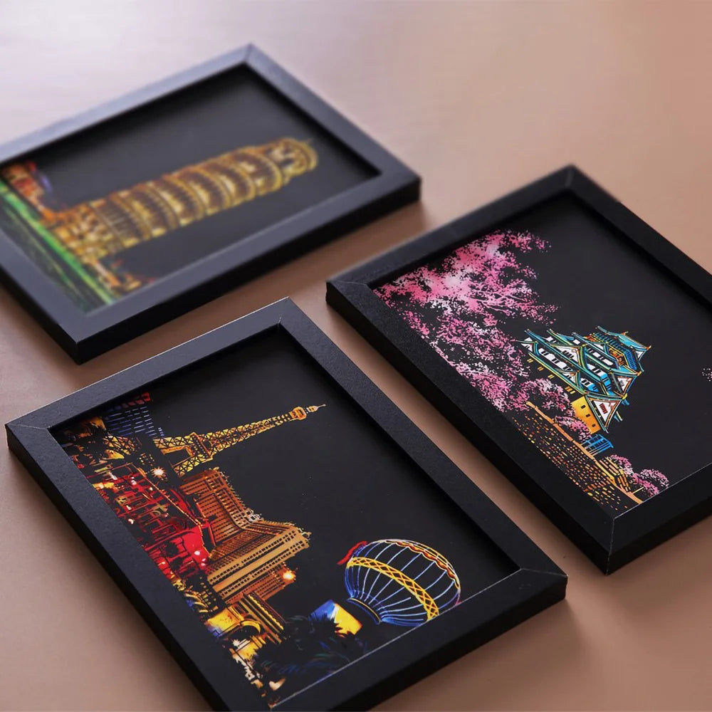 DIY Night Scene Scratch Art Painting Kit – World Landmarks