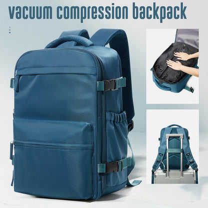 Vacuum Compression Travel Backpack with Air Pump – Expandable Carry-On Bag