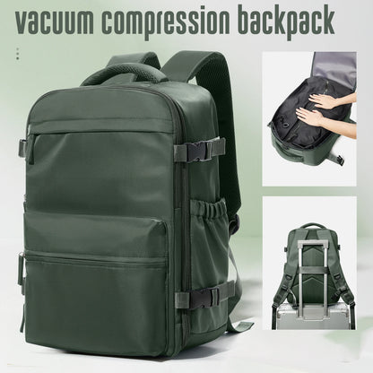 Vacuum Compression Travel Backpack with Air Pump – Expandable Carry-On Bag