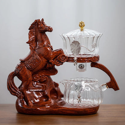 Automatic Magnetic Glass Teapot Set – Horse Design Kung Fu Tea Infuser