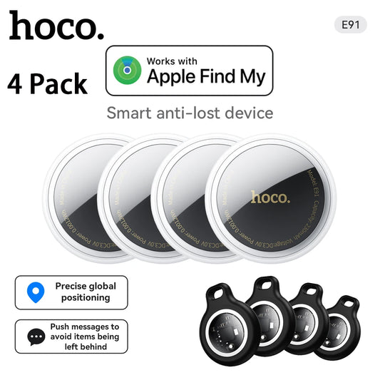 HOCO 4-Pack Bluetooth Trackers for Apple Find My – Smart Key, Luggage & Wallet Finder