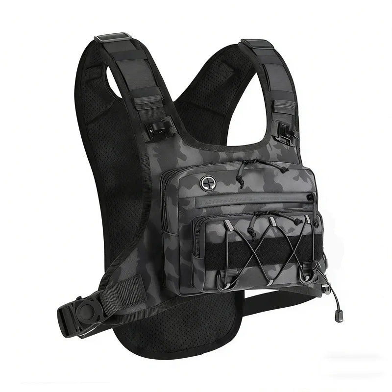 Tactical Chest Rig Backpack – Reflective Hydration Vest for Running, Cycling & Hiking