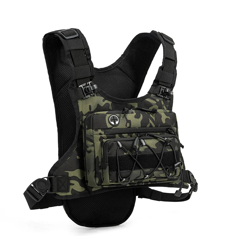 Tactical Chest Rig Backpack – Reflective Hydration Vest for Running, Cycling & Hiking