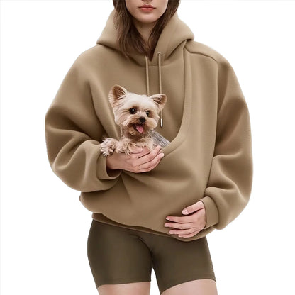 Pet Carrier Hoodie with Kangaroo Pouch – Cosy Dog & Cat Sweatshirt