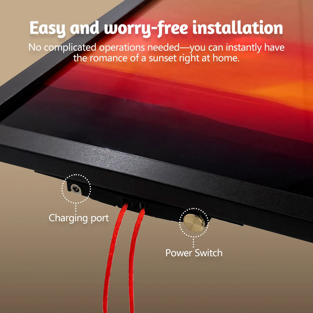 Kinetic Sunrise Sunset Wall Light – Adjustable Ambient Night Lamp for Bedroom & Living Room