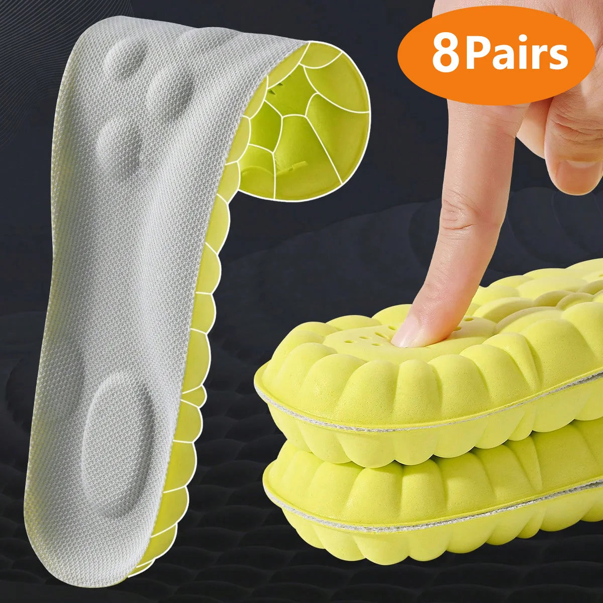 Latex Sport Insoles with Arch Support – Shock Absorbing Cushioned Shoe Inserts