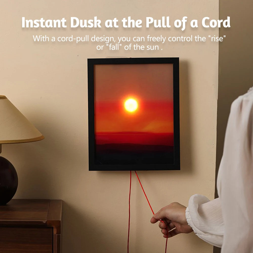 Kinetic Sunrise Sunset Wall Light – Adjustable Ambient Night Lamp for Bedroom & Living Room