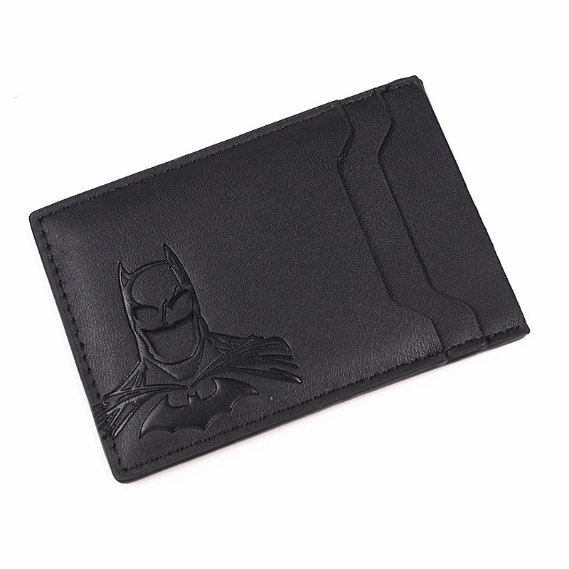 Batman-Inspired Slim Leather ID Wallet – Superhero Card Holder for Men