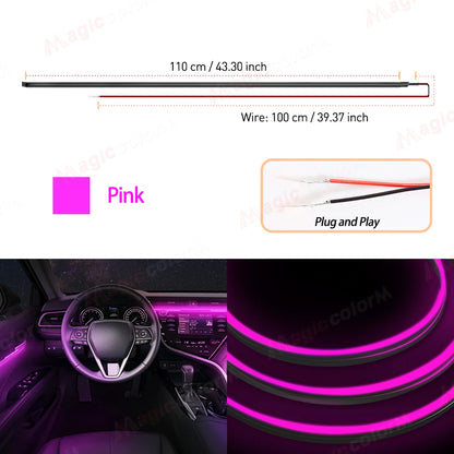 110cm Flexible Car Interior LED Ambient Light Strip – Cuttable EL Wire Trim
