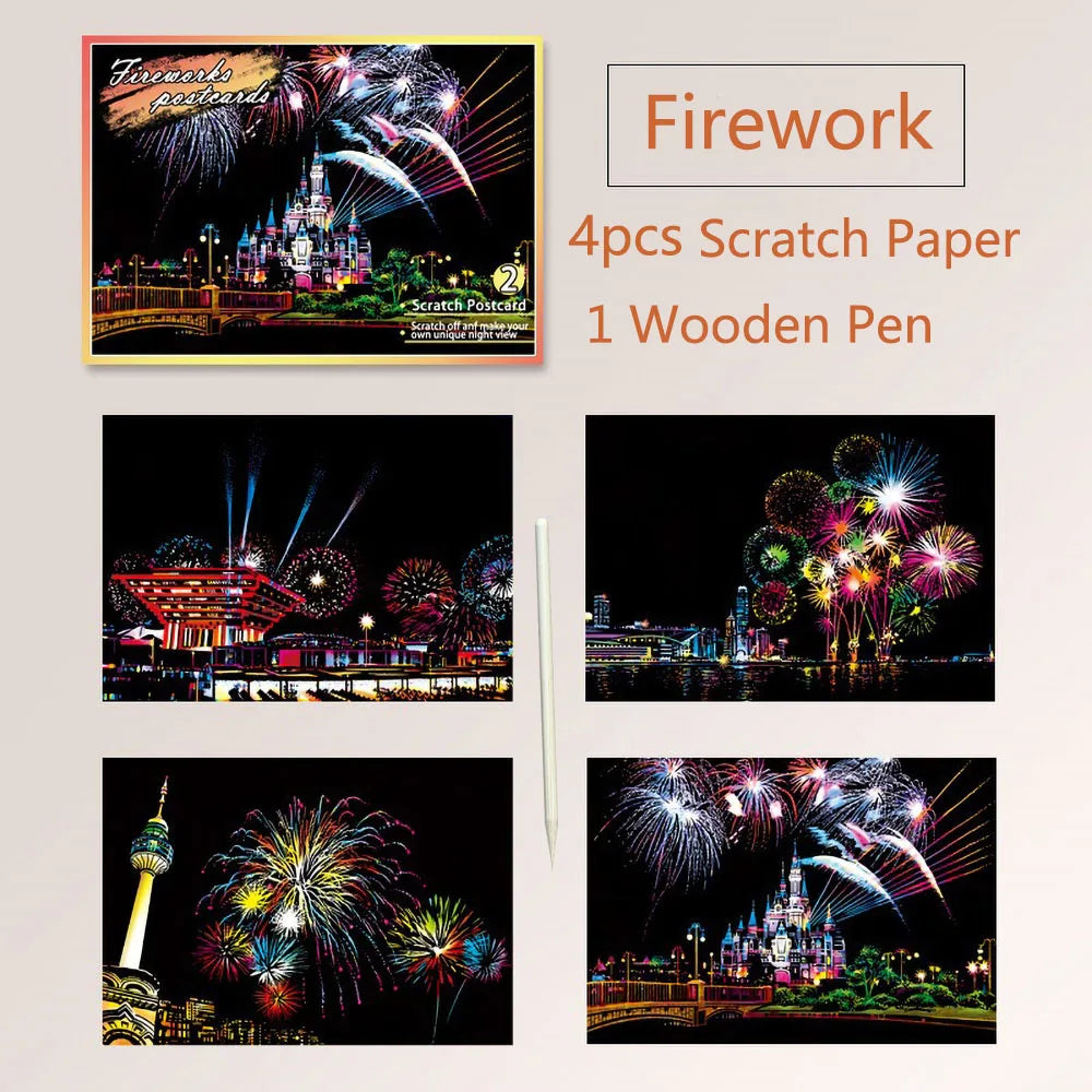 DIY Night Scene Scratch Art Painting Kit – World Landmarks