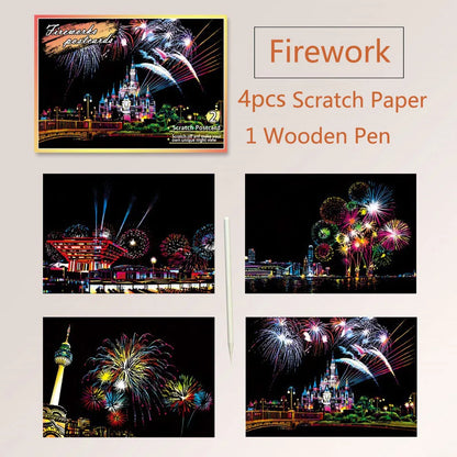 DIY Night Scene Scratch Art Painting Kit – World Landmarks