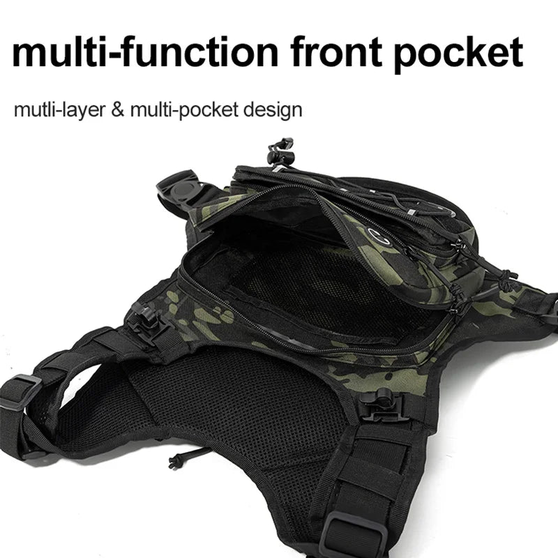 Tactical Chest Rig Backpack – Reflective Hydration Vest for Running, Cycling & Hiking