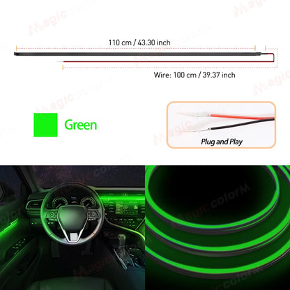 110cm Flexible Car Interior LED Ambient Light Strip – Cuttable EL Wire Trim