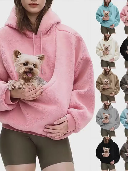 Pet Carrier Hoodie with Kangaroo Pouch – Cosy Dog & Cat Sweatshirt